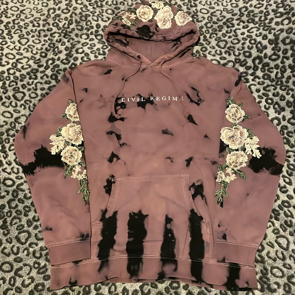 GORGEOUS NWOT CIVIL REGIME MUAVE/PLUM/MARBLED HOODIE